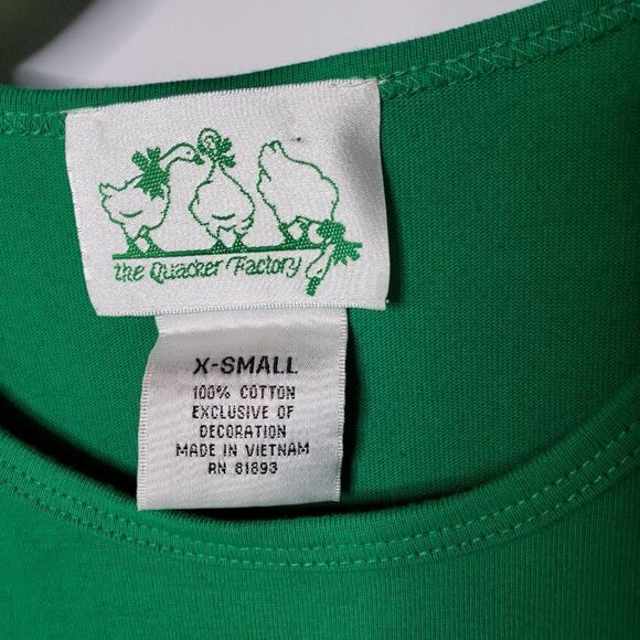 CUTE Vintage Quacker Factory Green Cotton Whale 2piece Pants Set size XS Outfit - Picture 3 of 11